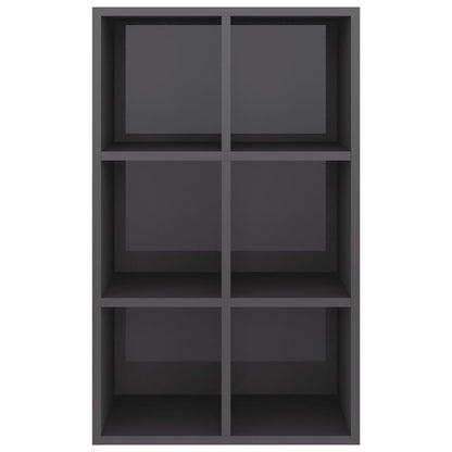 Book Cabinet/Sideboard High Gloss Grey 66x30x97.8 cm Chipboard