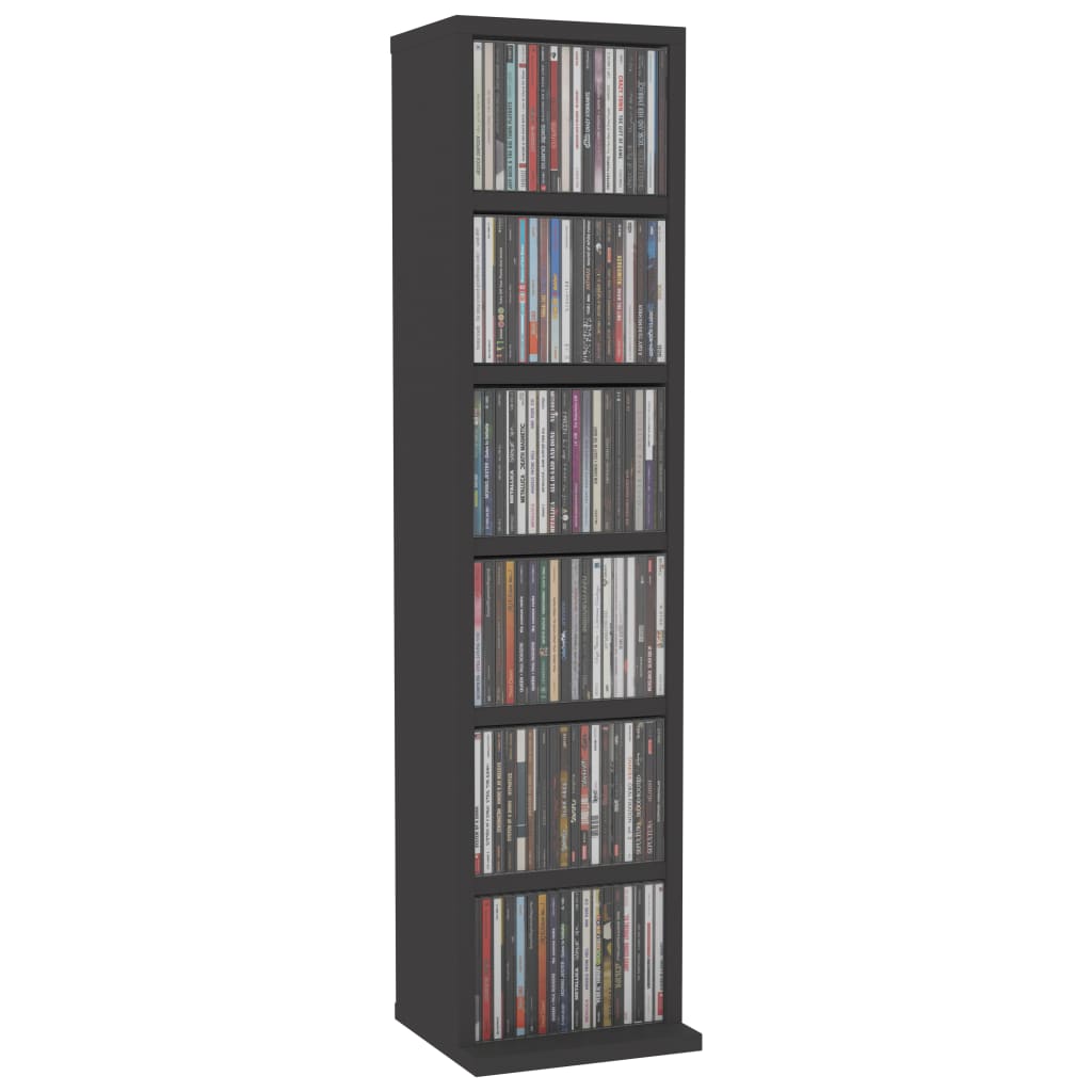 CD Cabinet Grey 21x16x88 cm Chipboard