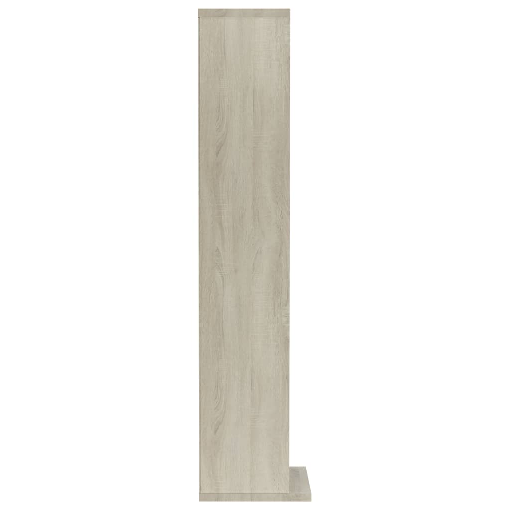 CD Cabinet White and Sonoma Oak 21x16x88 cm Chipboard