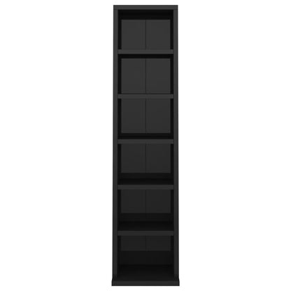 CD Cabinet High Gloss Black 21x16x88 cm Chipboard