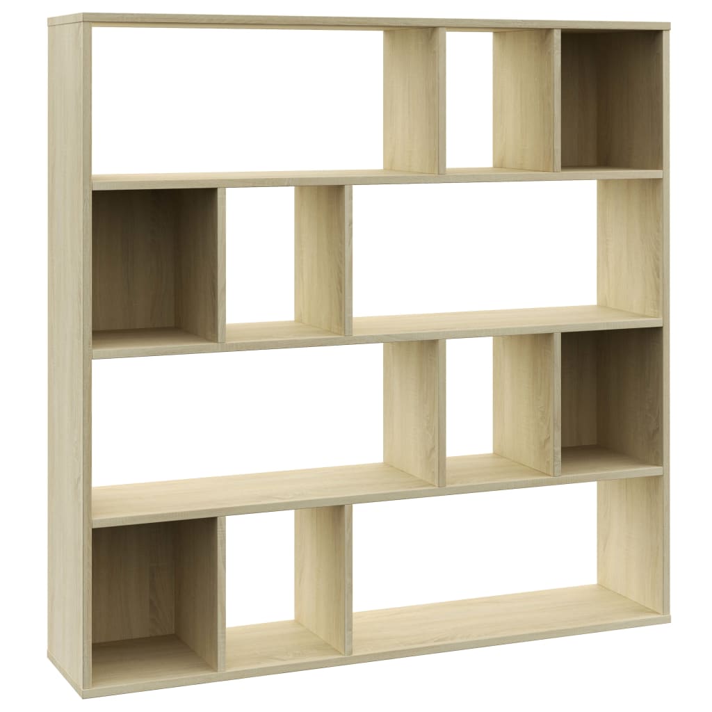 Room Divider/Book Cabinet Sonoma Oak 110x24x110 cm Chipboard