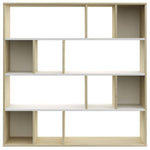 Room Divider/Book Cabinet White and Sonoma Oak  Chipboard