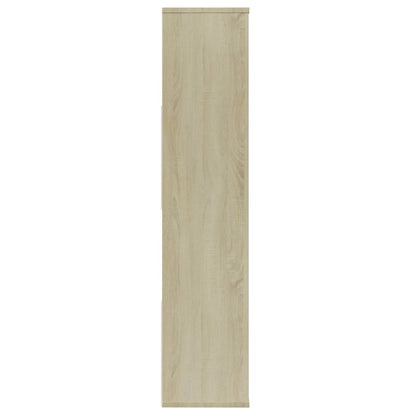 Room Divider/Book Cabinet White and Sonoma Oak 110x24x110 cm Chipboard