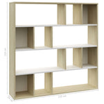 Room Divider/Book Cabinet White and Sonoma Oak  Chipboard
