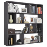 Room Divider/Book Cabinet High Gloss Grey Chipboard