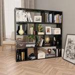 Room Divider/Book Cabinet High Gloss Grey Chipboard