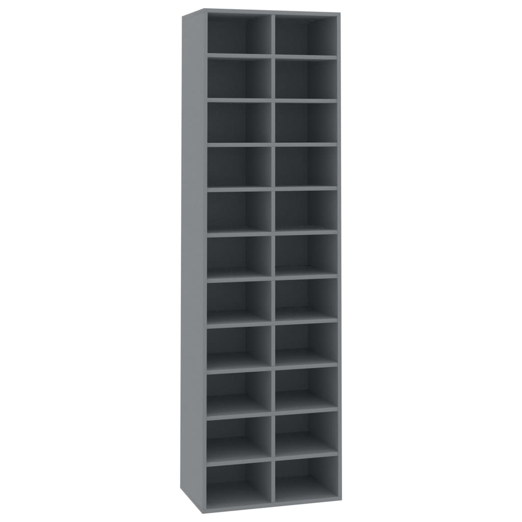 Shoe Cabinet Grey 54x34x183 cm Chipboard