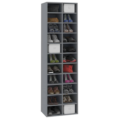 Shoe Cabinet Grey 54x34x183 cm Chipboard