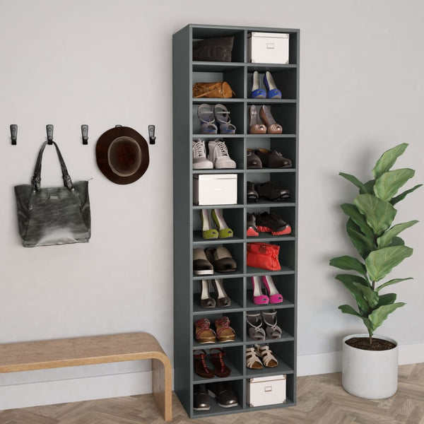  Shoe Cabinet Grey  Chipboard