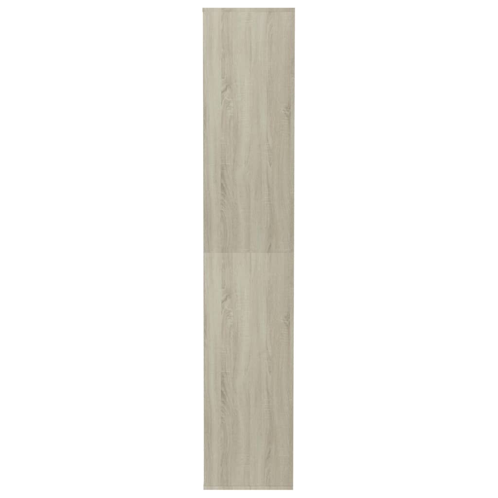 Shoe Cabinet White and Sonoma Oak 54x34x183 cm Chipboard