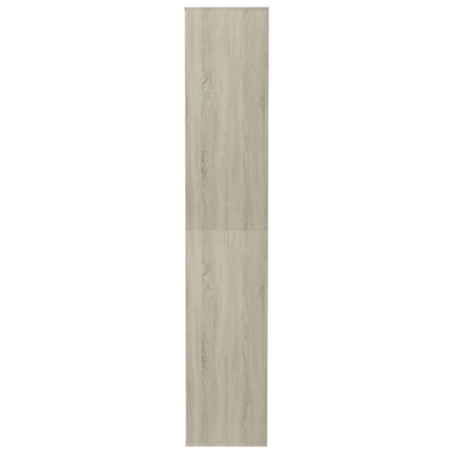 Shoe Cabinet White and Sonoma Oak 54x34x183 cm Chipboard