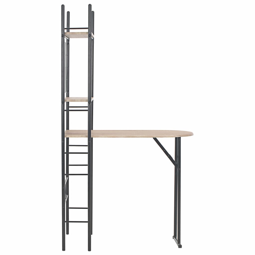 3 Piece Folding Dining Set with Storage Rack