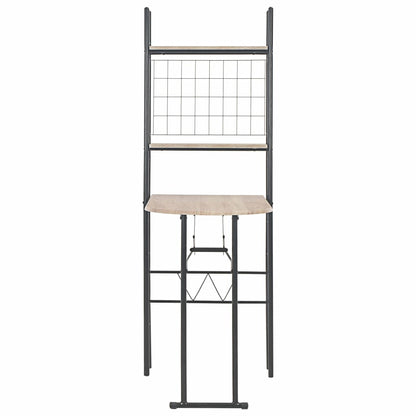 3 Piece Folding Dining Set with Storage Rack