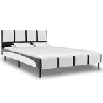 Bed Frame White and Black faux Leather -King Single