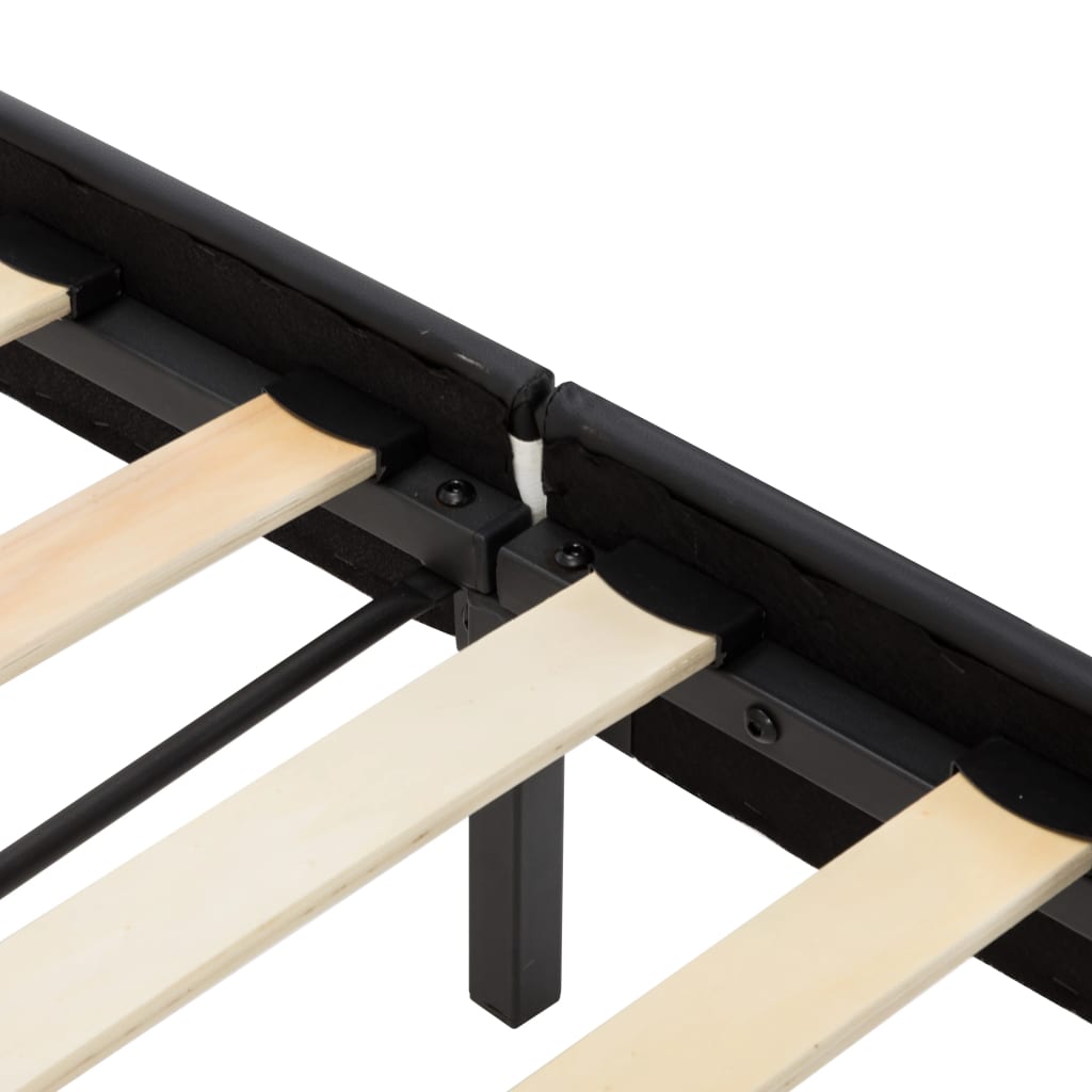Bed Frame White and Black Faux Leather 153x203 cm Queen