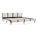 Bed Frame White and Black faux Leather  -King
