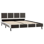 Bed Frame Grey and White faux Leather -King Single