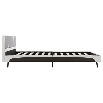 Bed Frame Grey and White Faux Leather 106x203 cm King Single