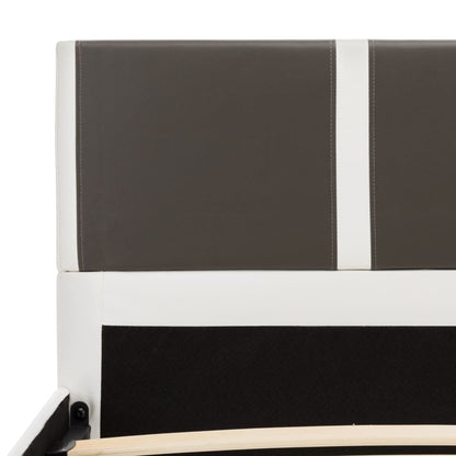 Bed Frame Grey and White Faux Leather 106x203 cm King Single