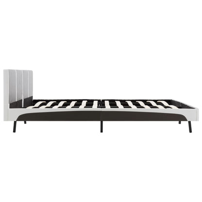 Bed Frame Grey and White Faux Leather 183x203 cm King