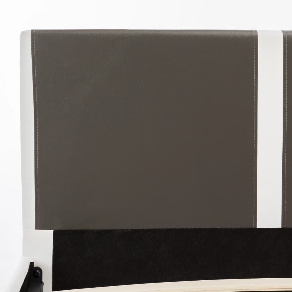 Bed Frame Grey and White Faux Leather 183x203 cm King