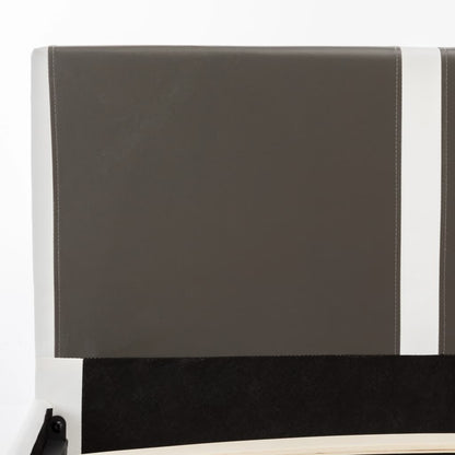 Bed Frame Grey and White Faux Leather 183x203 cm King
