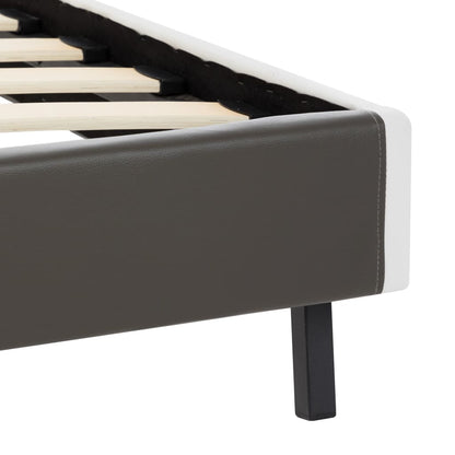 Bed Frame Grey and White Faux Leather 183x203 cm King