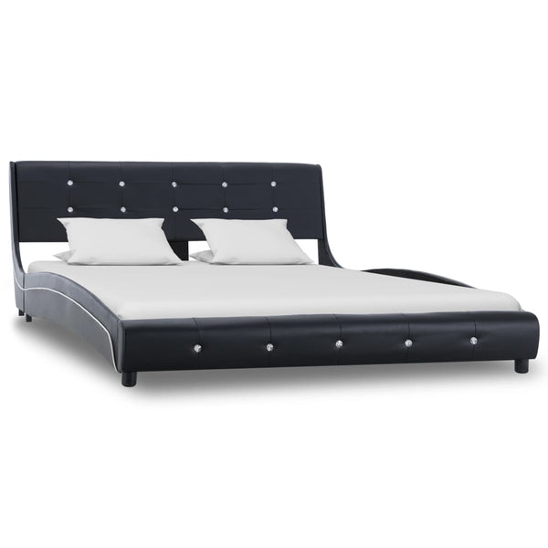  Bed Frame Black faux Leather  Double