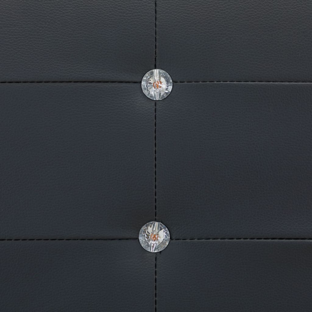 Bed Frame Black Faux Leather 137x187 cm Double