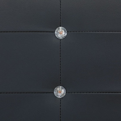 Bed Frame Black Faux Leather 137x187 cm Double