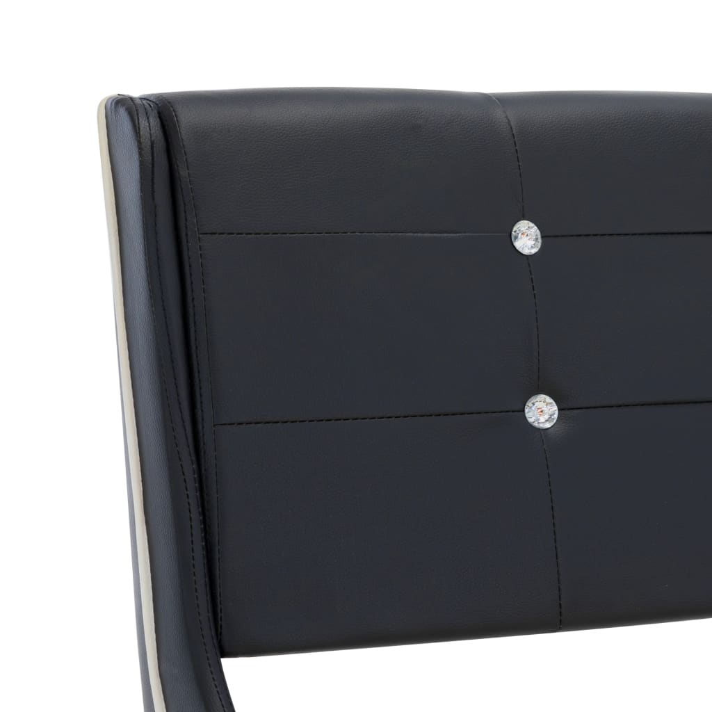 Bed Frame Black Faux Leather 137x187 cm Double