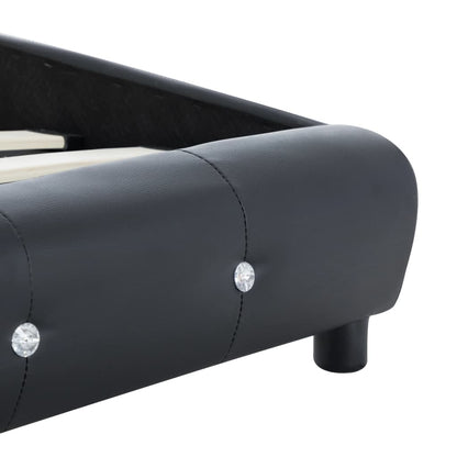 Bed Frame Black Faux Leather 137x187 cm Double