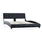 Bed Frame Black faux Leather  Double
