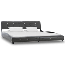 Bed Frame Grey Faux Leather 183x203 cm King