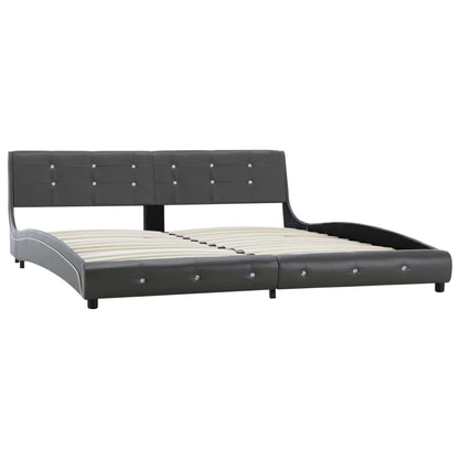 Bed Frame Grey Faux Leather 183x203 cm King