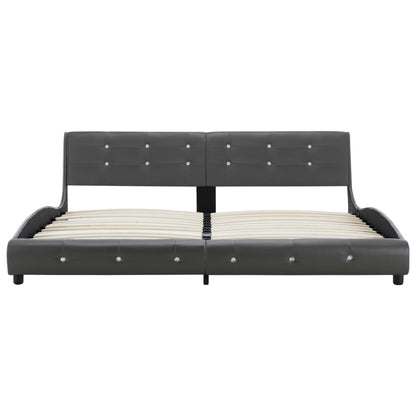 Bed Frame Grey Faux Leather 183x203 cm King