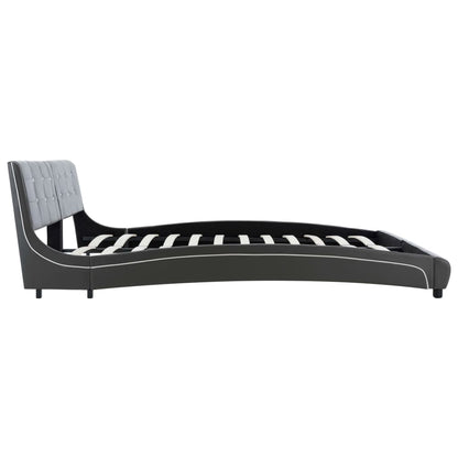 Bed Frame Grey Faux Leather 183x203 cm King
