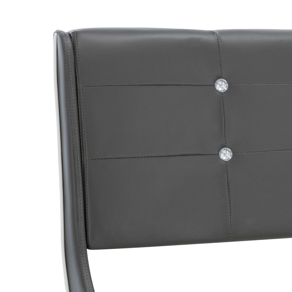 Bed Frame Grey Faux Leather 183x203 cm King