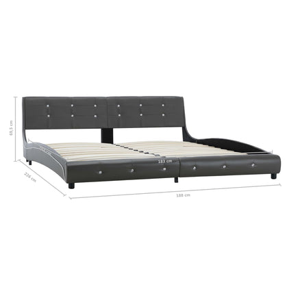 Bed Frame Grey Faux Leather 183x203 cm King