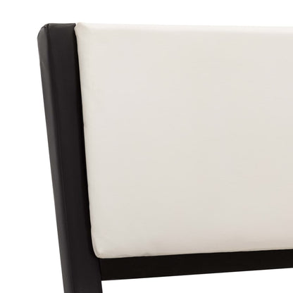 Bed Frame Black and White Faux Leather 137x187 cm Double