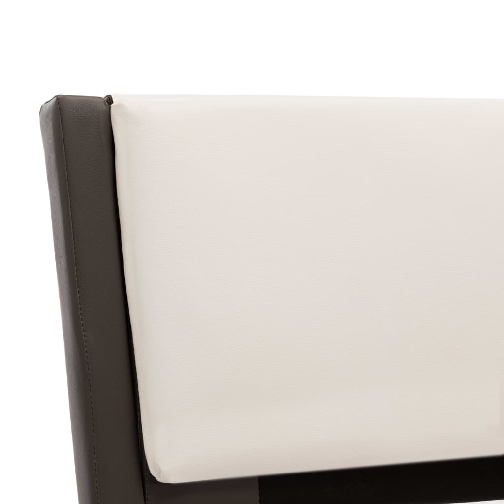 Bed Frame Grey and White Faux Leather 153x203 cm Queen