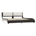Bed Frame Grey and White faux Leather  Queen