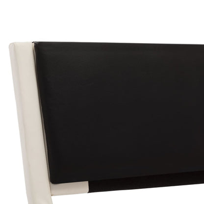 Bed Frame White and Black Faux Leather 106x203 cm King Single
