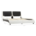 Bed Frame White and Black faux Leather King Single