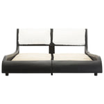 Bed Frame Black and White faux Leather King Single