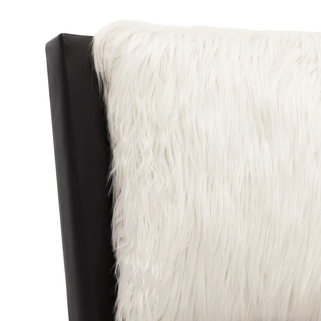 Bed Frame Black and White Faux Leather 106x203 cm King Single
