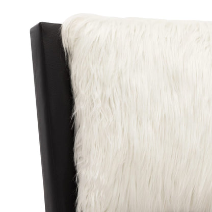 Bed Frame Black and White Faux Leather 106x203 cm King Single