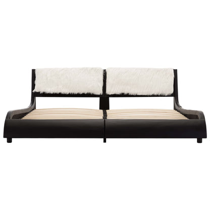 Bed Frame Black and White Faux Leather 183x203 cm King