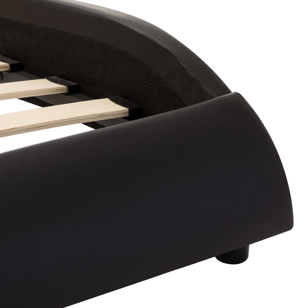 Bed Frame Black and White Faux Leather 183x203 cm King