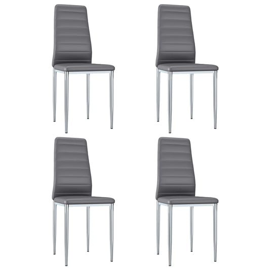 Dining Chairs 4 pcs Grey Faux Leather